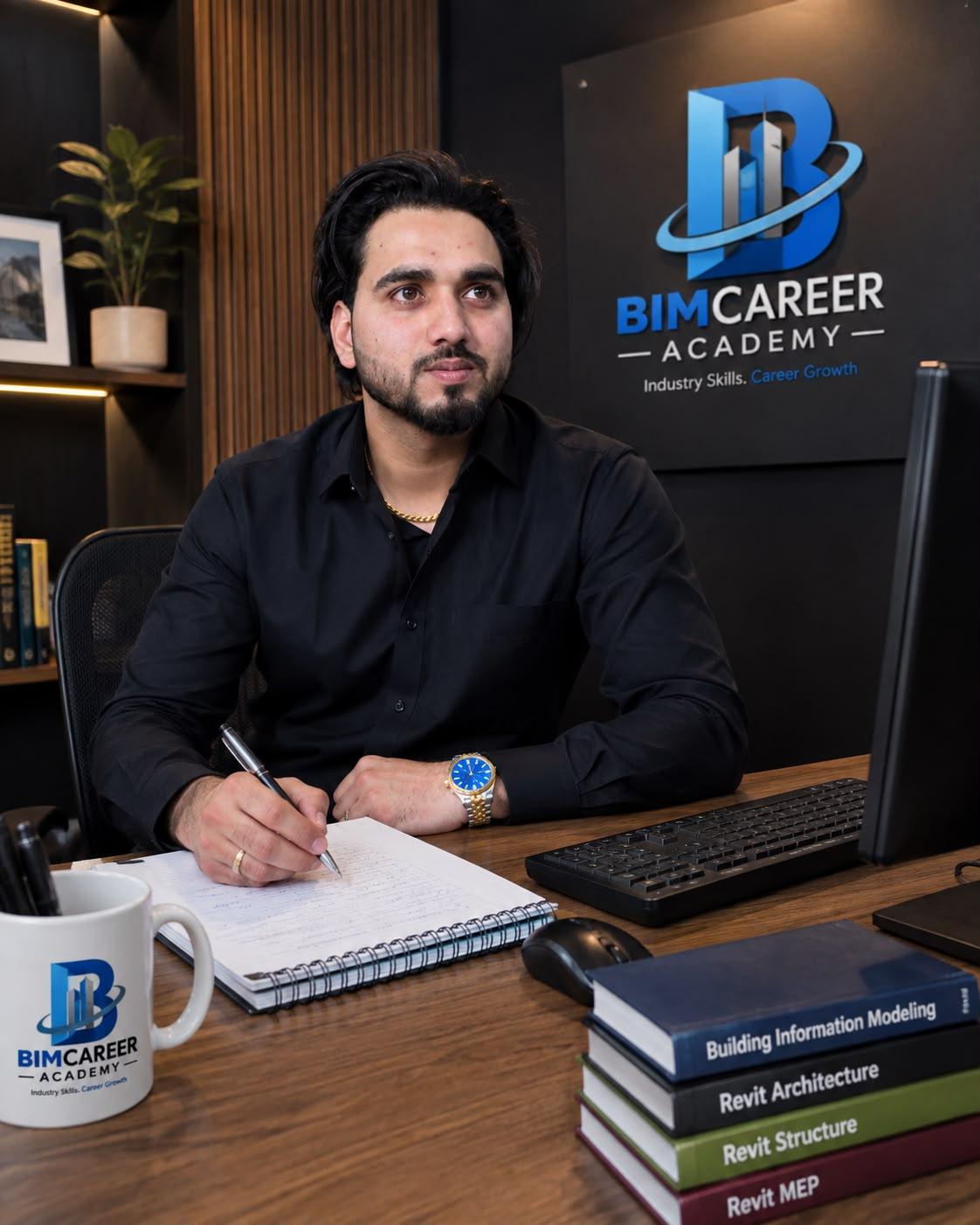 Mohd Asif, Founder of BIM Career Academy, at the academy office